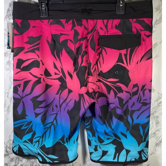 Burnside Mens Pink Gradient Board Shorts Size 38 - Picture 2 of 10